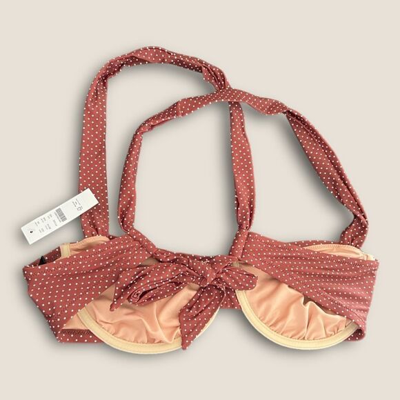 Brown polka dots bikini top size 42D - Picture 3 of 6